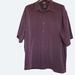 Bruno sueded purple berry pinstripe shirt 2XL